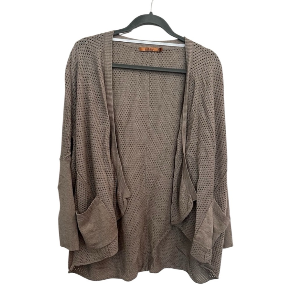 Belldini Cardigan Sweater Brown Taupe Open Front Flowy Size XL Lightweight